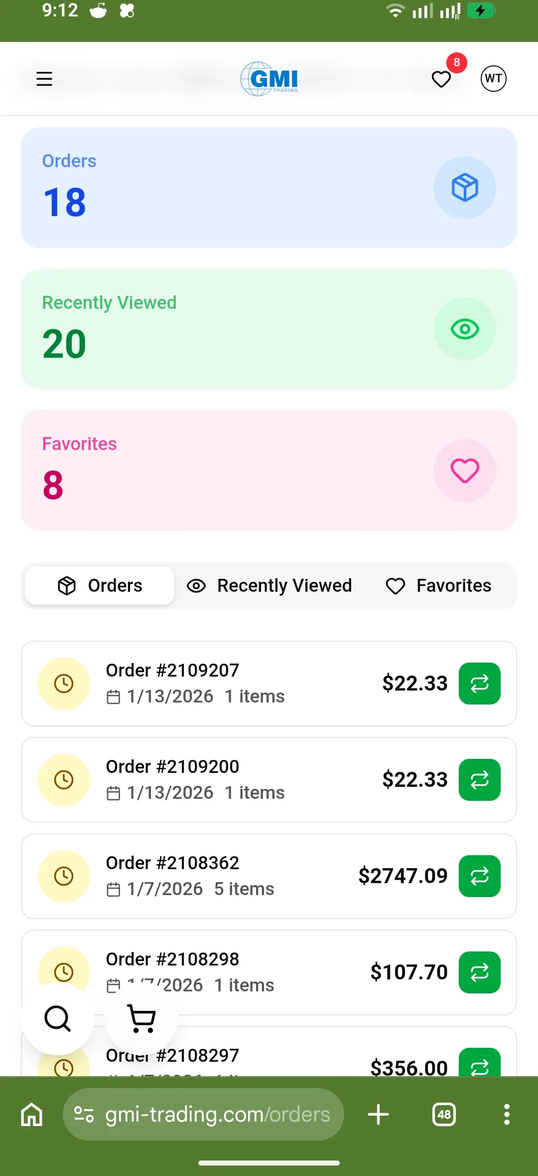 GMI Trading platform — screen 12
