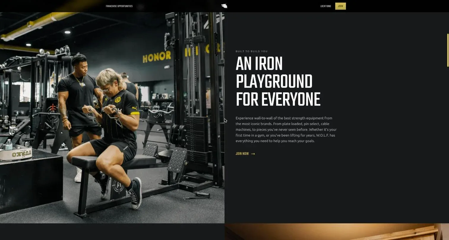 Home page section about the strength floor