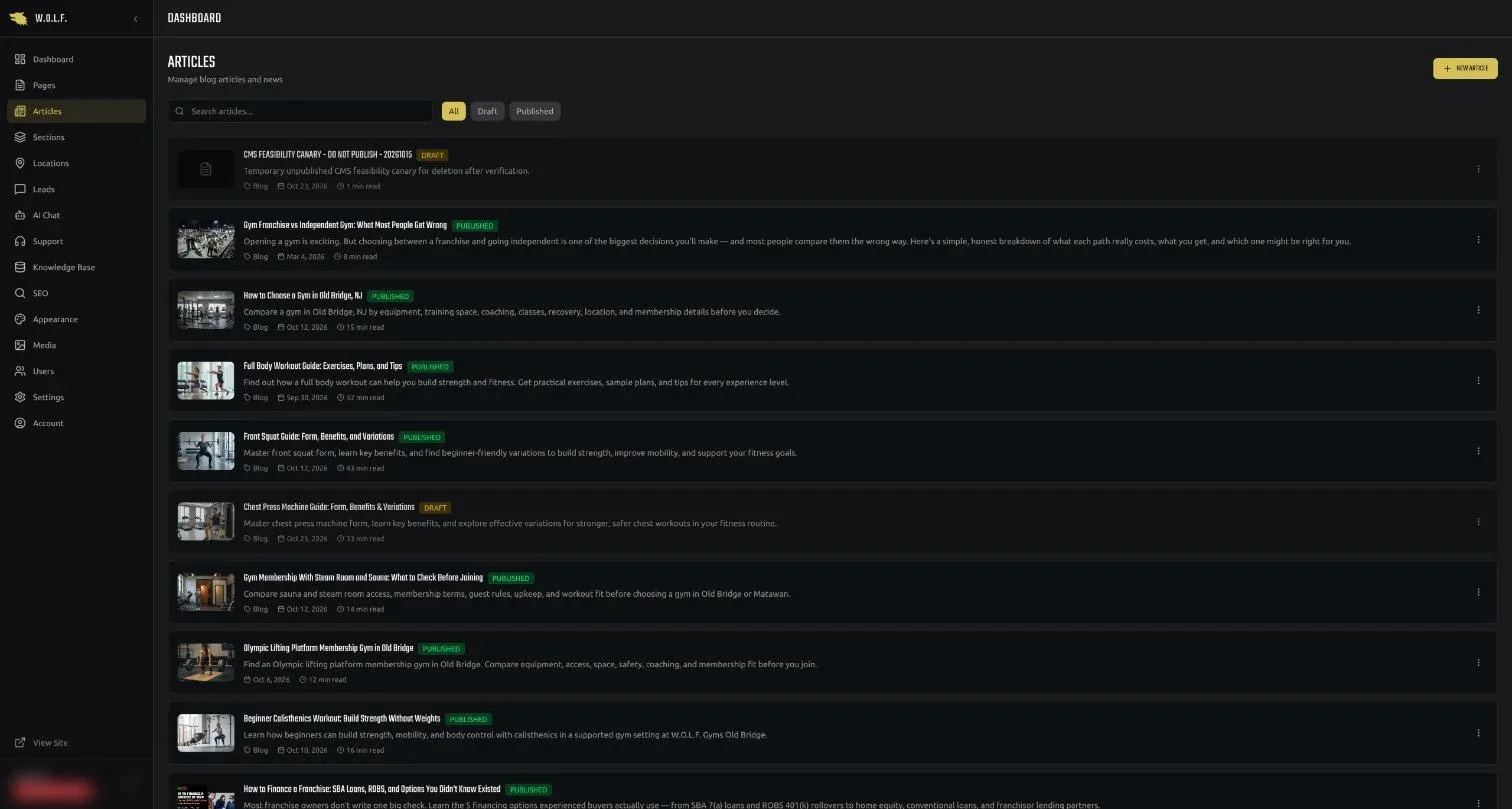 Admin: blog articles