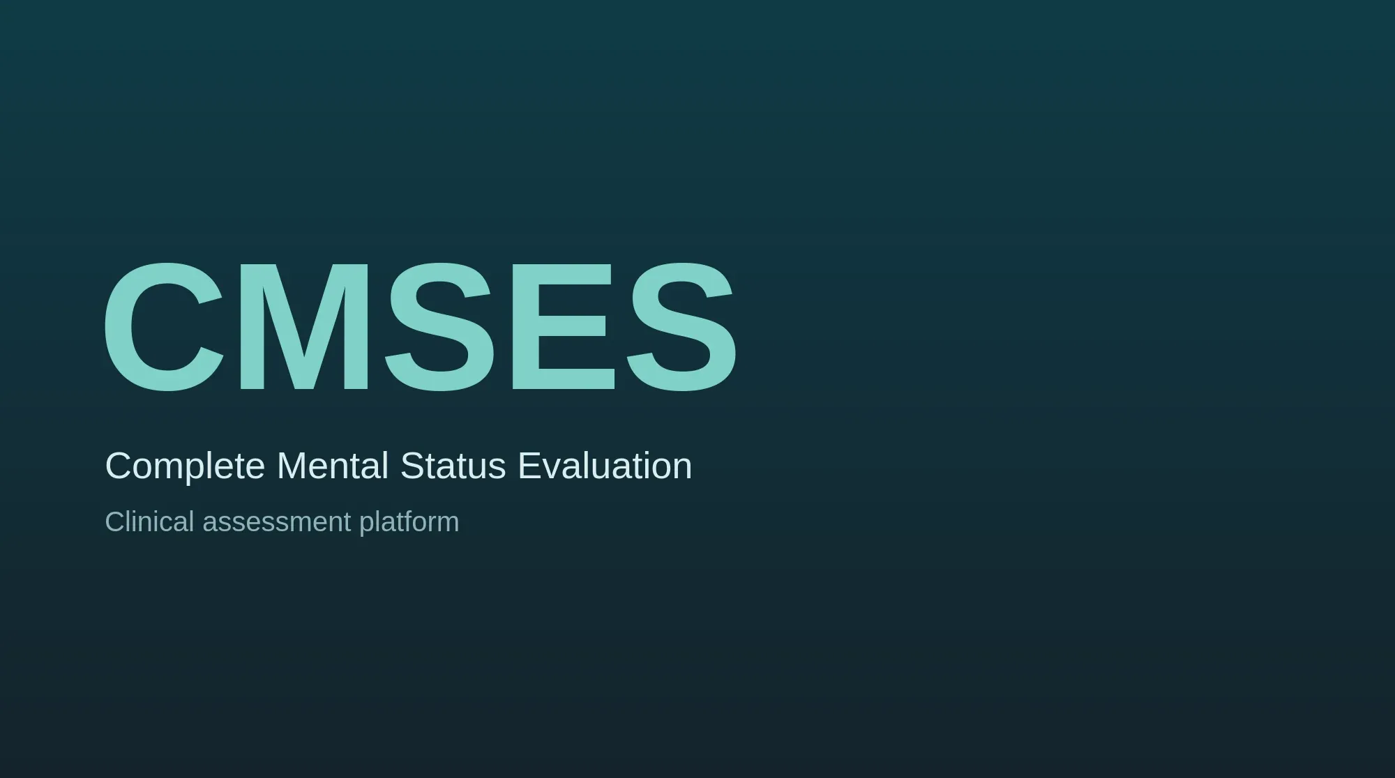 CMSES clinical assessment platform — cover