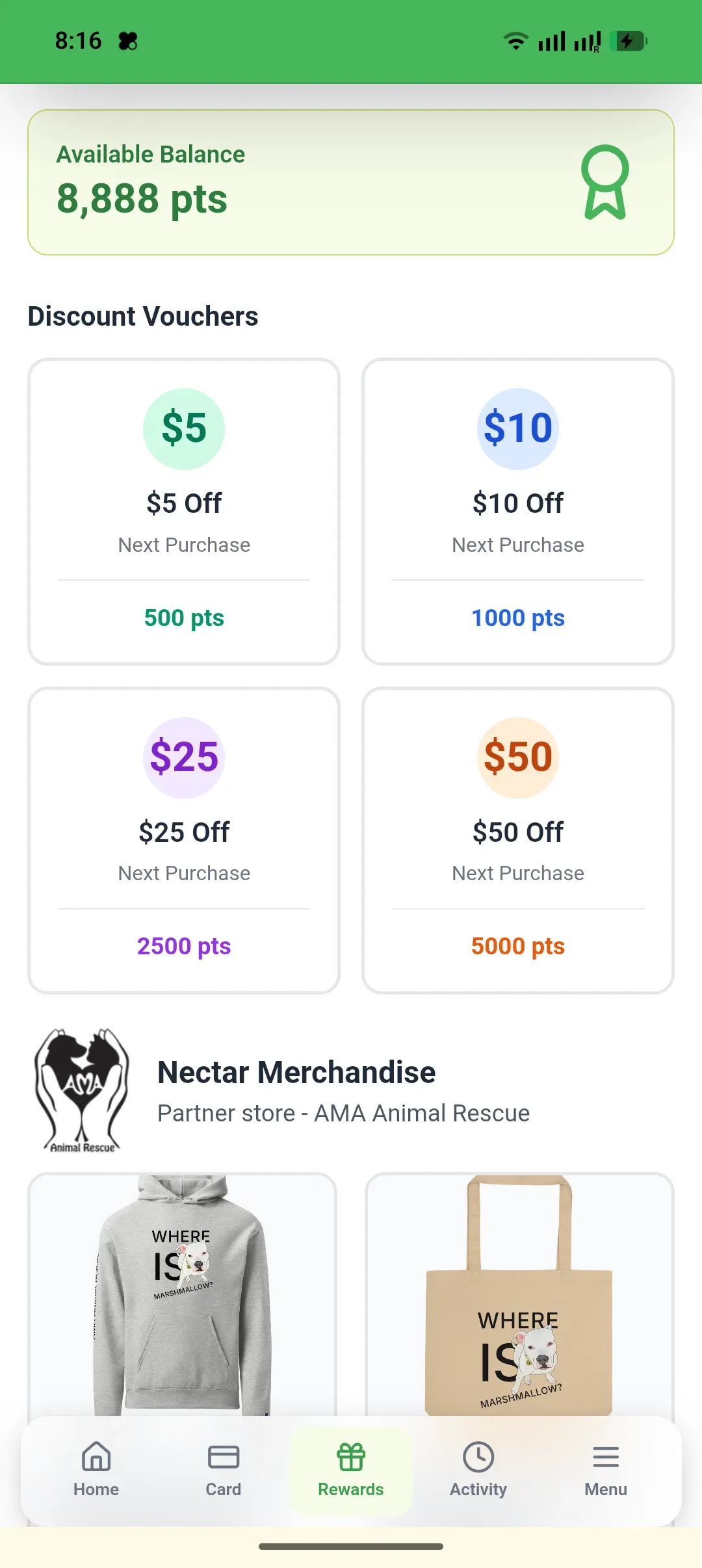 Nectar loyalty app — screen 4